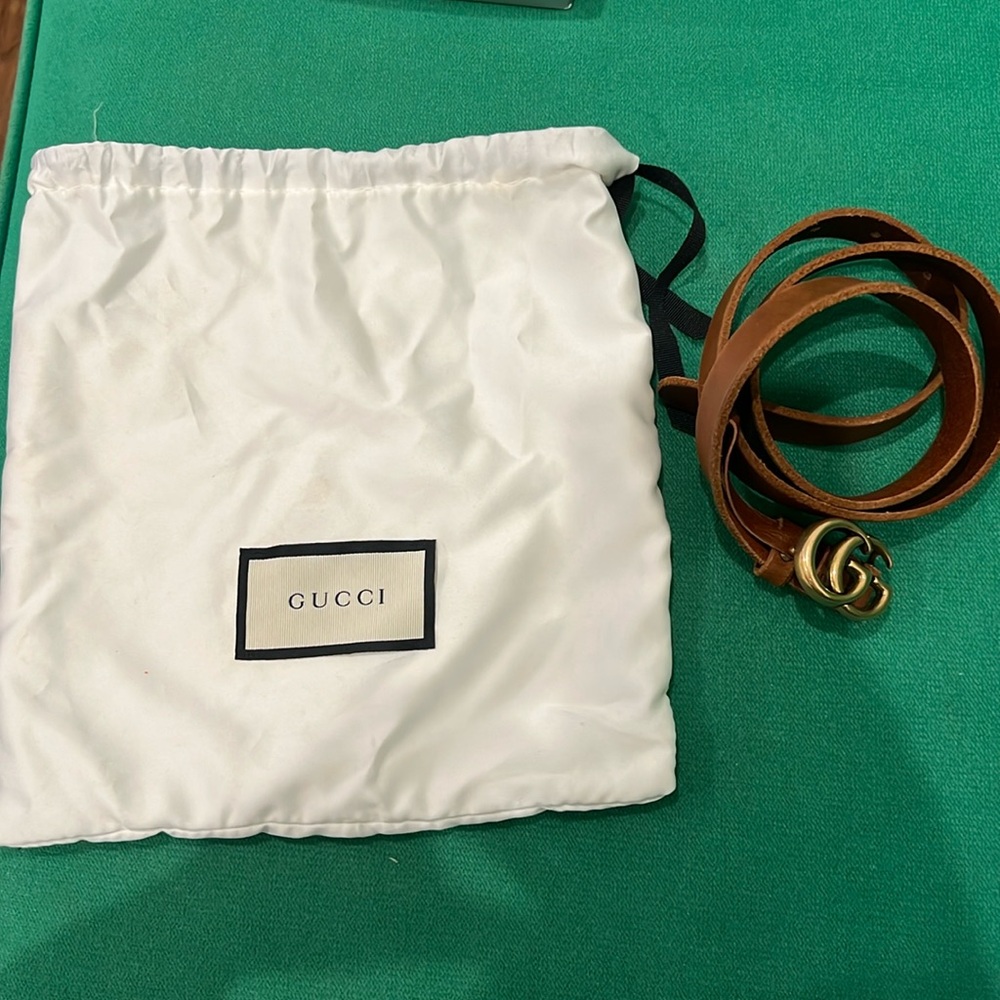 Gucci brown thin belt